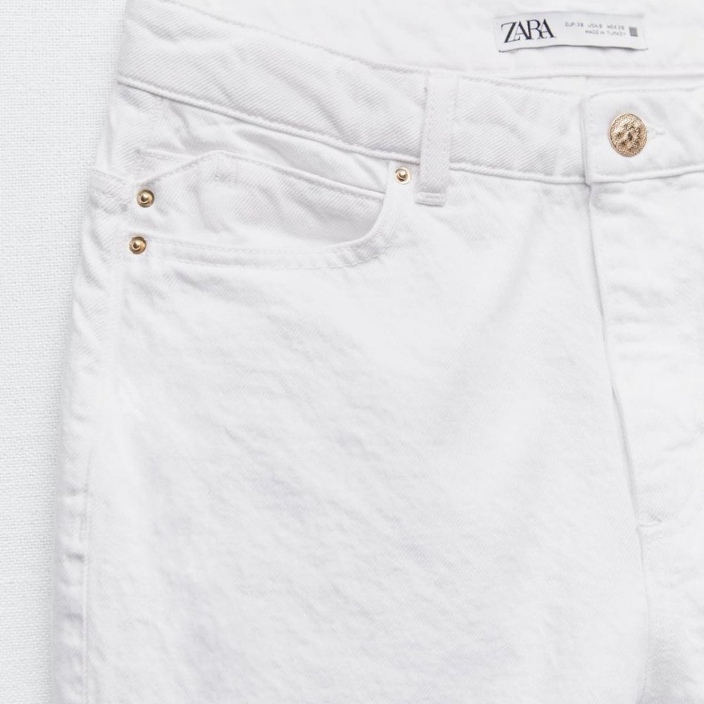 NWOT Zara 5862/091 White Denim Jeans Size 0 - Picture 5 of 9